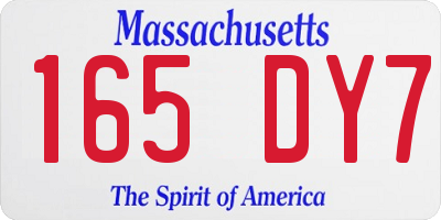 MA license plate 165DY7