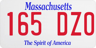 MA license plate 165DZ0