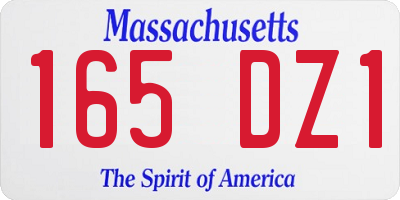 MA license plate 165DZ1