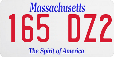 MA license plate 165DZ2