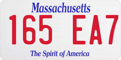 MA license plate 165EA7