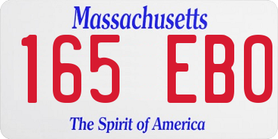MA license plate 165EB0