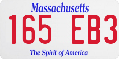 MA license plate 165EB3