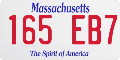 MA license plate 165EB7