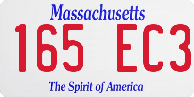 MA license plate 165EC3