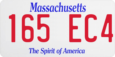 MA license plate 165EC4