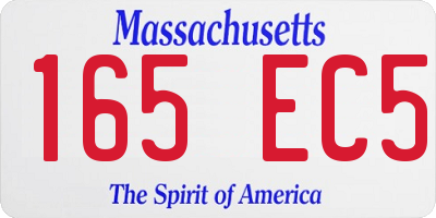 MA license plate 165EC5