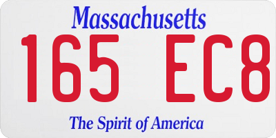 MA license plate 165EC8