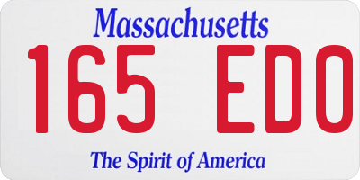 MA license plate 165ED0
