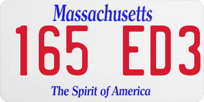 MA license plate 165ED3