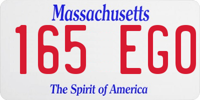 MA license plate 165EG0