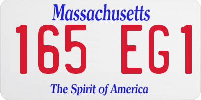 MA license plate 165EG1