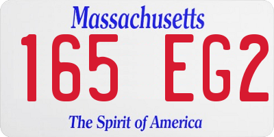 MA license plate 165EG2
