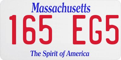 MA license plate 165EG5