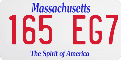 MA license plate 165EG7