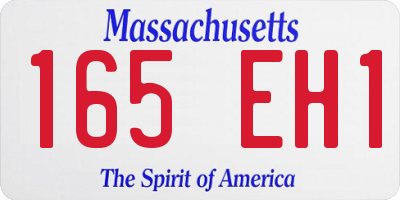 MA license plate 165EH1