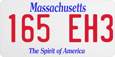 MA license plate 165EH3