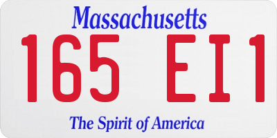 MA license plate 165EI1