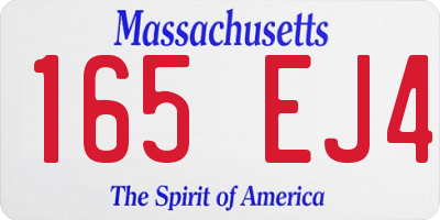 MA license plate 165EJ4