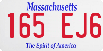 MA license plate 165EJ6