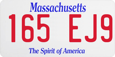 MA license plate 165EJ9