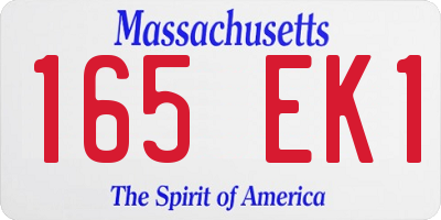 MA license plate 165EK1