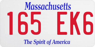 MA license plate 165EK6