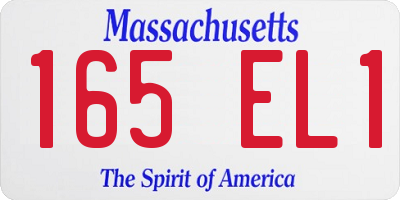 MA license plate 165EL1
