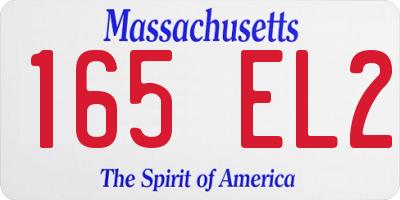 MA license plate 165EL2
