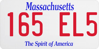 MA license plate 165EL5
