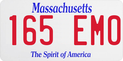 MA license plate 165EM0
