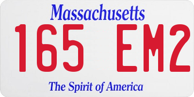 MA license plate 165EM2
