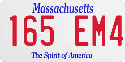 MA license plate 165EM4