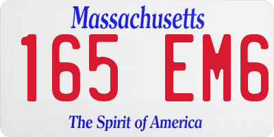 MA license plate 165EM6