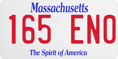 MA license plate 165EN0