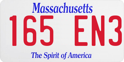 MA license plate 165EN3