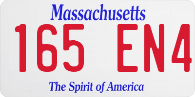 MA license plate 165EN4
