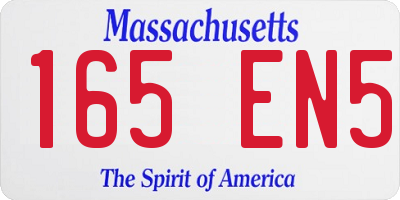 MA license plate 165EN5