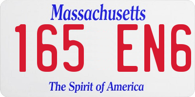 MA license plate 165EN6