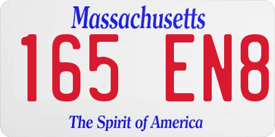 MA license plate 165EN8