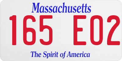 MA license plate 165EO2
