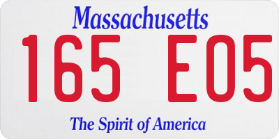 MA license plate 165EO5