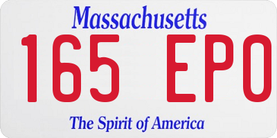 MA license plate 165EP0