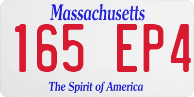MA license plate 165EP4