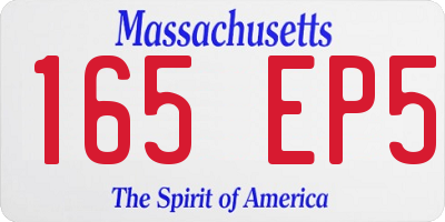 MA license plate 165EP5
