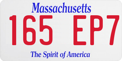 MA license plate 165EP7