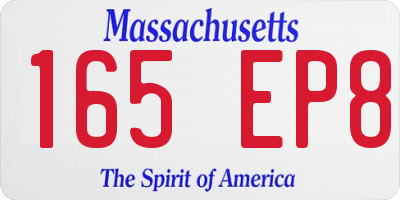 MA license plate 165EP8