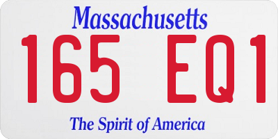 MA license plate 165EQ1