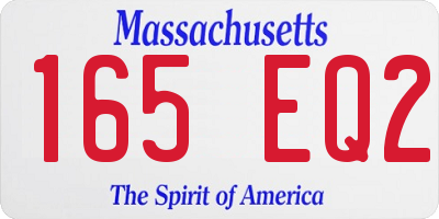 MA license plate 165EQ2
