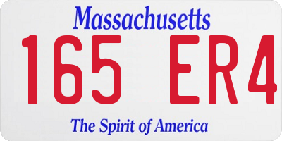 MA license plate 165ER4